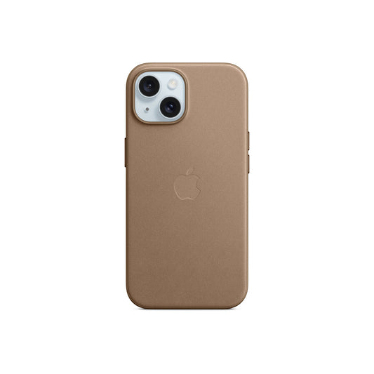 Husa de protectie Apple FineWoven cu MagSafe pentru iPhone 15, Taupe - iSTYLE RO