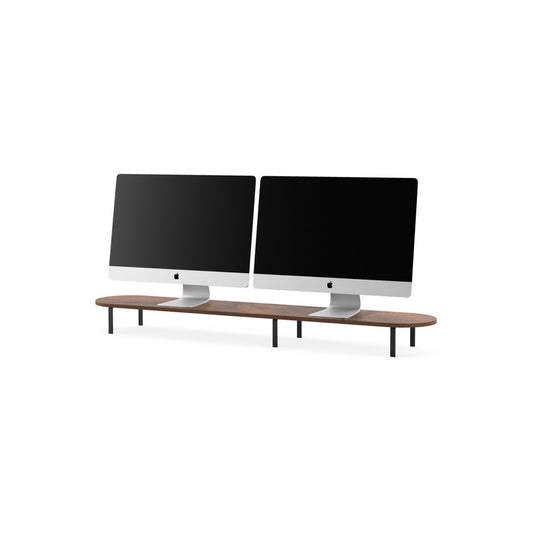 Stand dublu Woodcessories pentru monitor Walnut/Black - iSTYLE RO