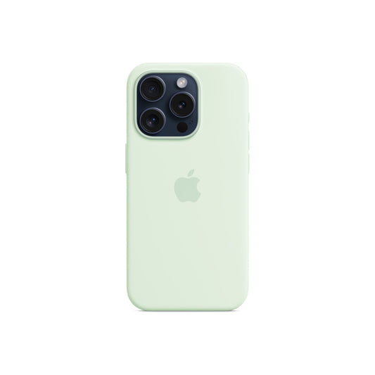 Husa de protectie Apple cu MagSafe pentru iPhone 15 Pro, Silicon, Soft Mint - iSTYLE RO