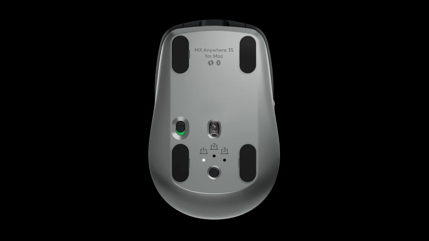 Mouse wireless Logitech MX Anywhere 3S for Mac, Bluetooth, Scroll MagSpeed, Multidevice, USB-C, Negru - iSTYLE RO