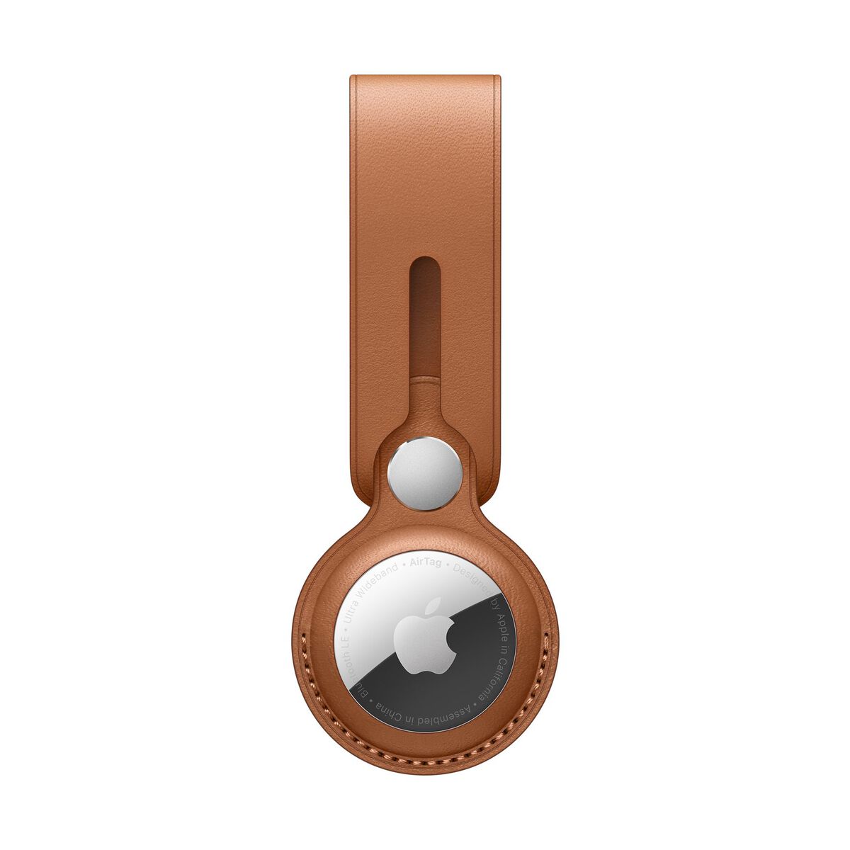 Breloc Apple pentru AirTag Loop Piele, Saddle Brown - iSTYLE RO