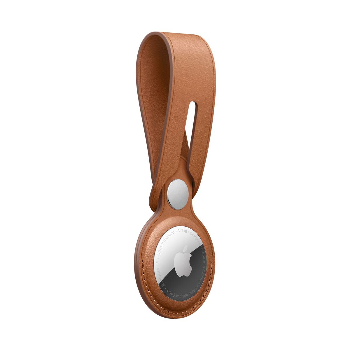 Breloc Apple pentru AirTag Loop Piele, Saddle Brown - iSTYLE RO