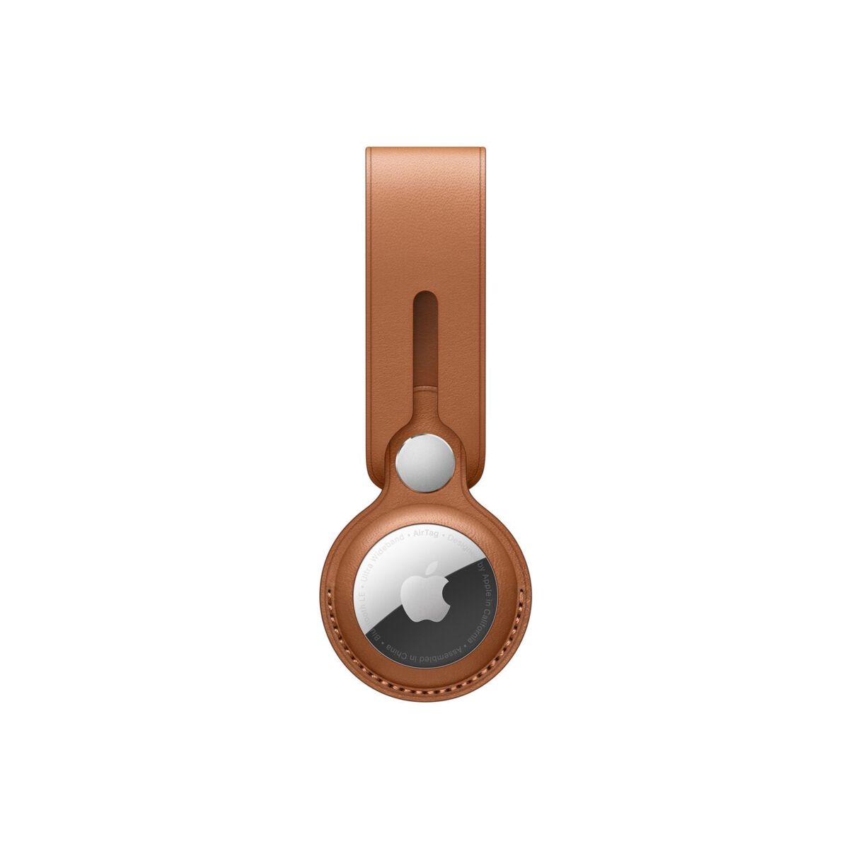Breloc Apple pentru AirTag Loop Piele, Saddle Brown - iSTYLE RO