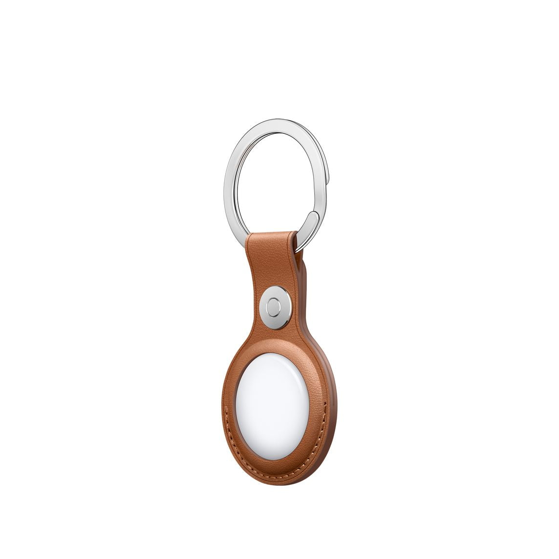 Breloc Apple pentru AirTag Loop Piele, Saddle Brown - iSTYLE RO