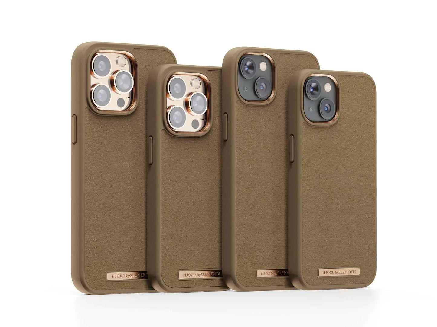 Husa de protectie Njord Suede Comfort+ pentru iPhone 14 Pro, Camel - iSTYLE RO