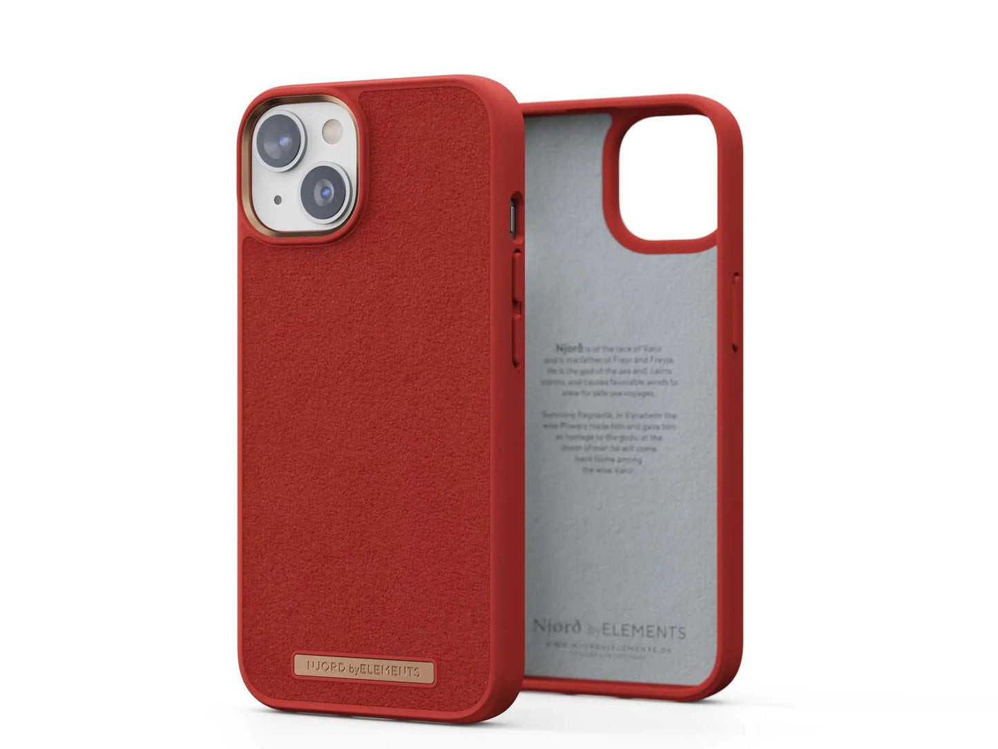 Husa de protectie Njord Suede Comfort+ pentru iPhone 14, Burnt Orange - iSTYLE RO