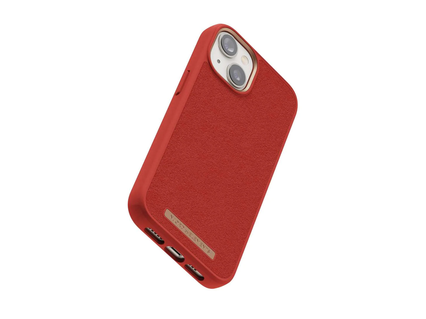 Husa de protectie Njord Suede Comfort+ pentru iPhone 14, Burnt Orange - iSTYLE RO