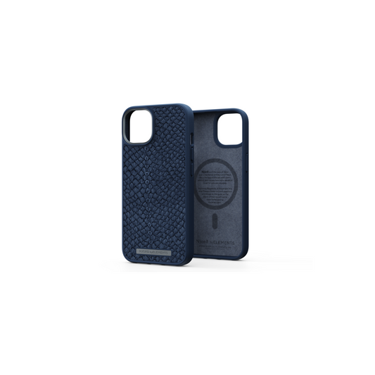 Husa de protectie Njord Salmon cu MagSafe pentru iPhone 14, Piele, Albastru - iSTYLE RO