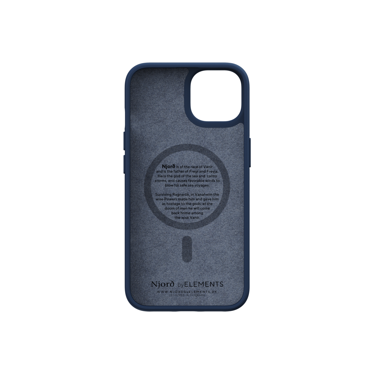 Husa de protectie Njord Salmon cu MagSafe pentru iPhone 14, Piele, Albastru - iSTYLE RO