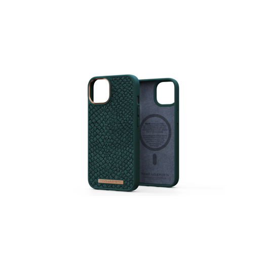 Husa de protectie Njord Salmon cu MagSafe pentru iPhone 14, Piele, Verde - iSTYLE RO