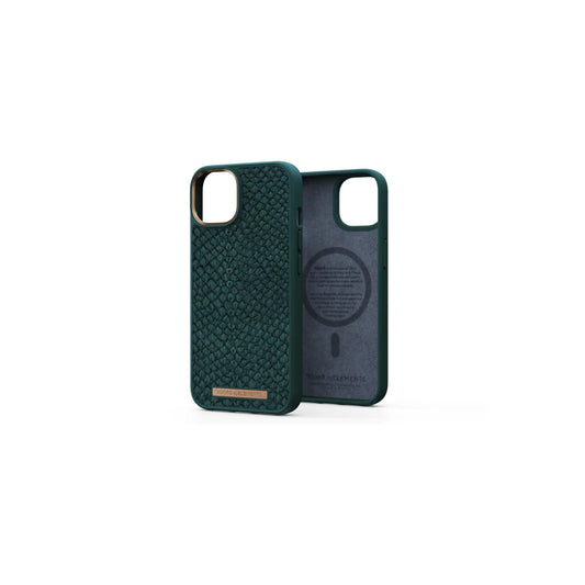 Husa de protectie Njord Salmon cu MagSafe pentru iPhone 14, Piele, Verde - iSTYLE RO