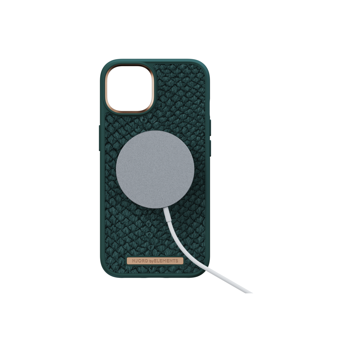 Husa de protectie Njord Salmon cu MagSafe pentru iPhone 14, Piele, Verde - iSTYLE RO