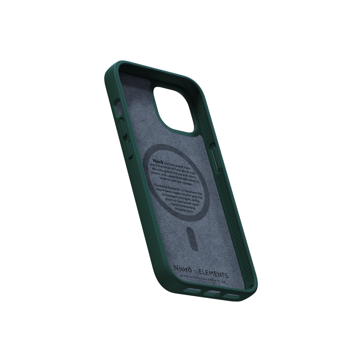 Husa de protectie Njord Salmon cu MagSafe pentru iPhone 14, Piele, Verde - iSTYLE RO