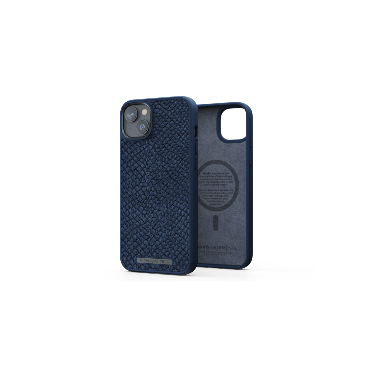 Husa de protectie Njord Salmon cu MagSafe pentru iPhone 14 Plus, Piele, Albastru - iSTYLE RO