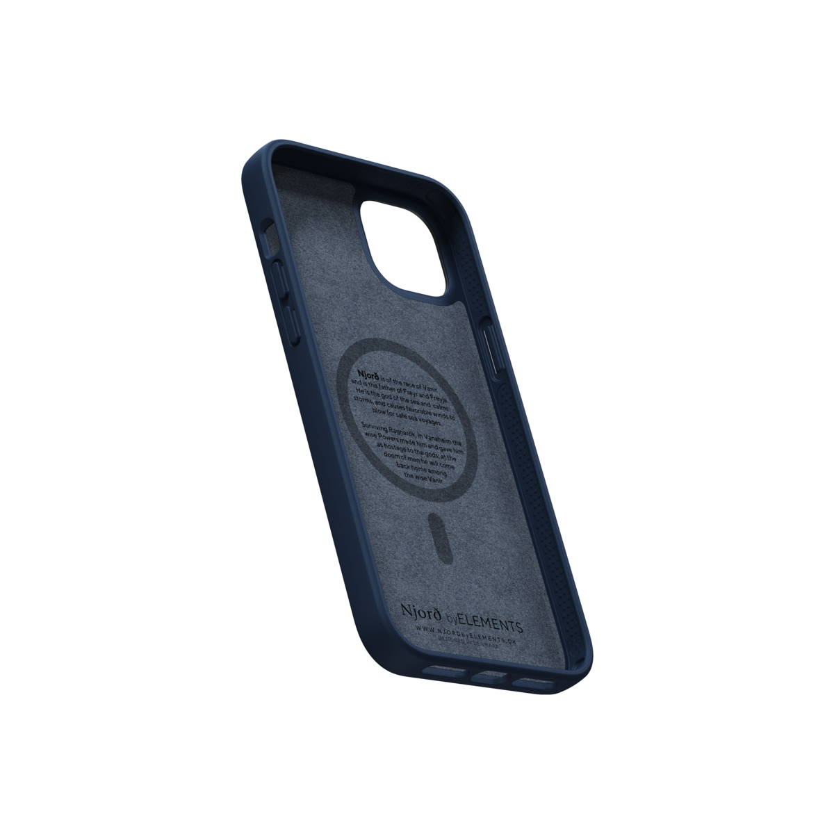Husa de protectie Njord Salmon cu MagSafe pentru iPhone 14 Plus, Piele, Albastru - iSTYLE RO