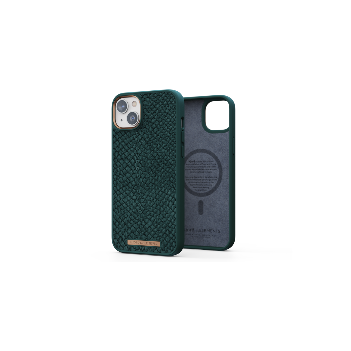Husa de protectie Njord Salmon cu MagSafe pentru iPhone 14 Plus, Piele, Verde - iSTYLE RO