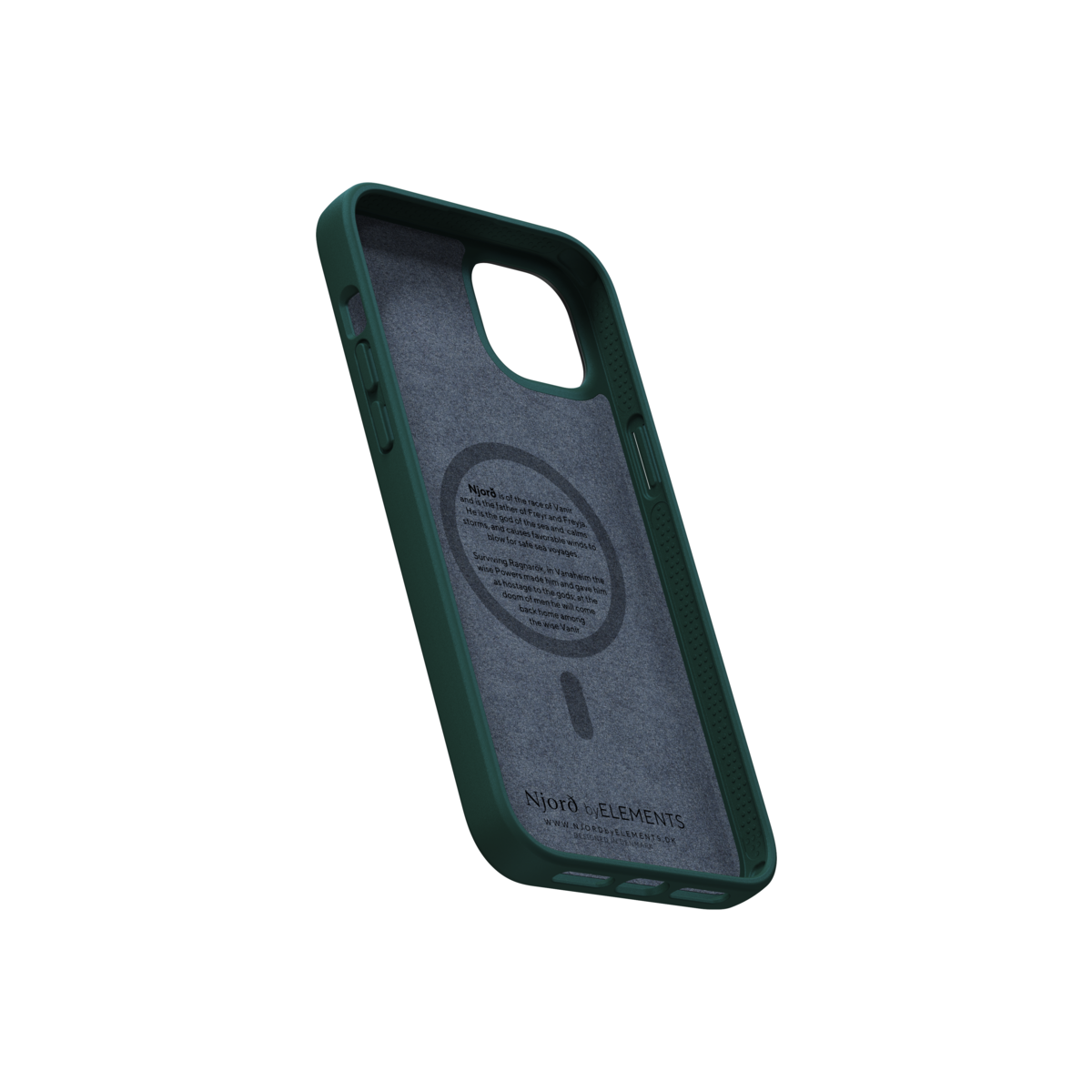 Husa de protectie Njord Salmon cu MagSafe pentru iPhone 14 Plus, Piele, Verde - iSTYLE RO