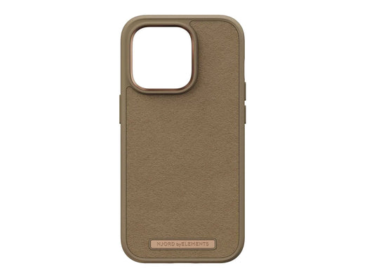 Husa de protectie Njord Suede Comfort+ pentru iPhone 14 Pro, Camel - iSTYLE RO