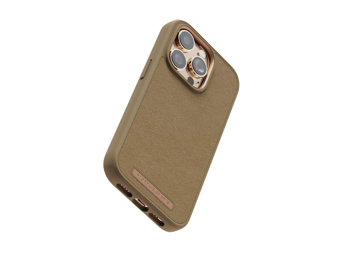 Husa de protectie Njord Suede Comfort+ pentru iPhone 14 Pro, Camel - iSTYLE RO