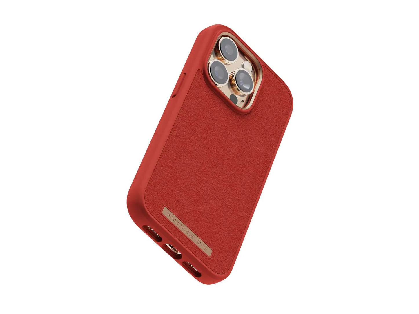 Husa de protectie Njord Suede Comfort+ pentru iPhone 14 Pro, Burnt Orange - iSTYLE RO