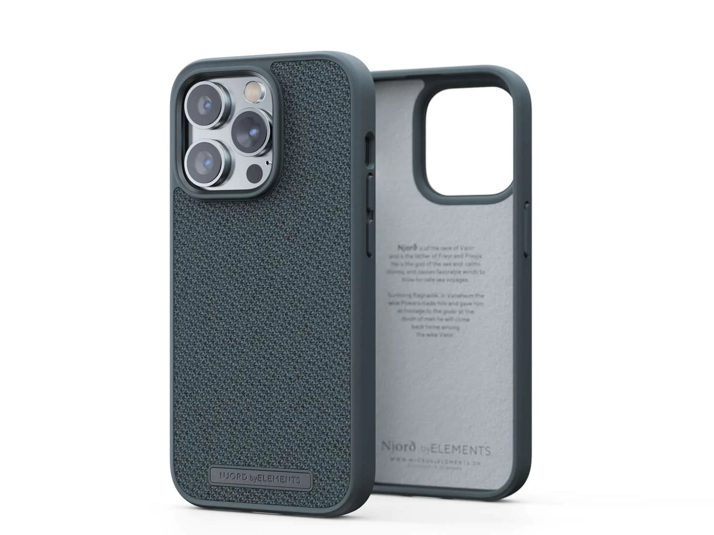 Husa de protectie Njord Fabric Tonal pentru iPhone 14 Pro Max, Dark Grey - iSTYLE RO