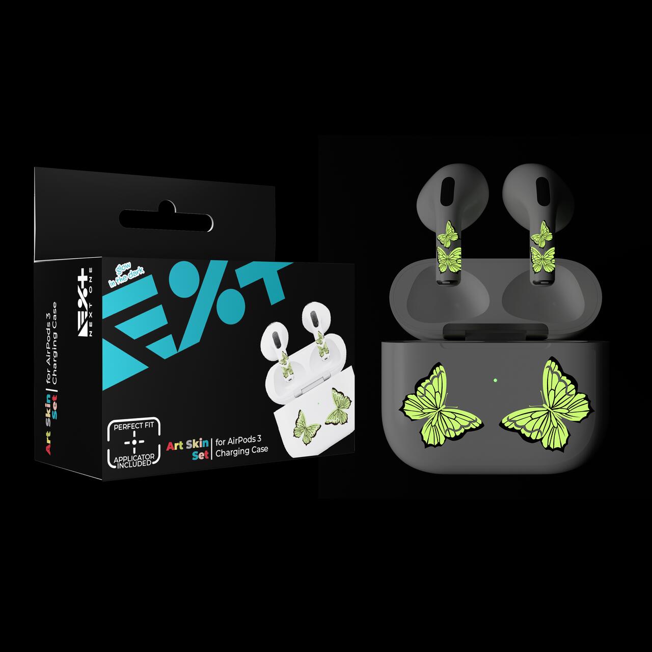 Skin NEXT ONE pentru AirPods 3rd Gen. - Fluture fosforescent - iSTYLE RO