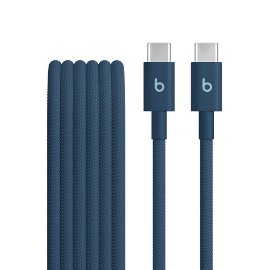 Cablu Beats USB-C la USB-C de 1,5 m, Woven, Albastru - iSTYLE RO