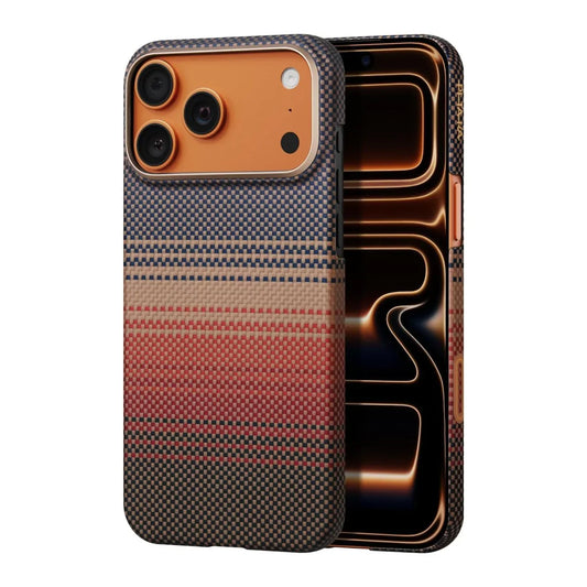 Husa de protectie PITAKA pentru iPhone 17 Pro, Portocaliu/Maro