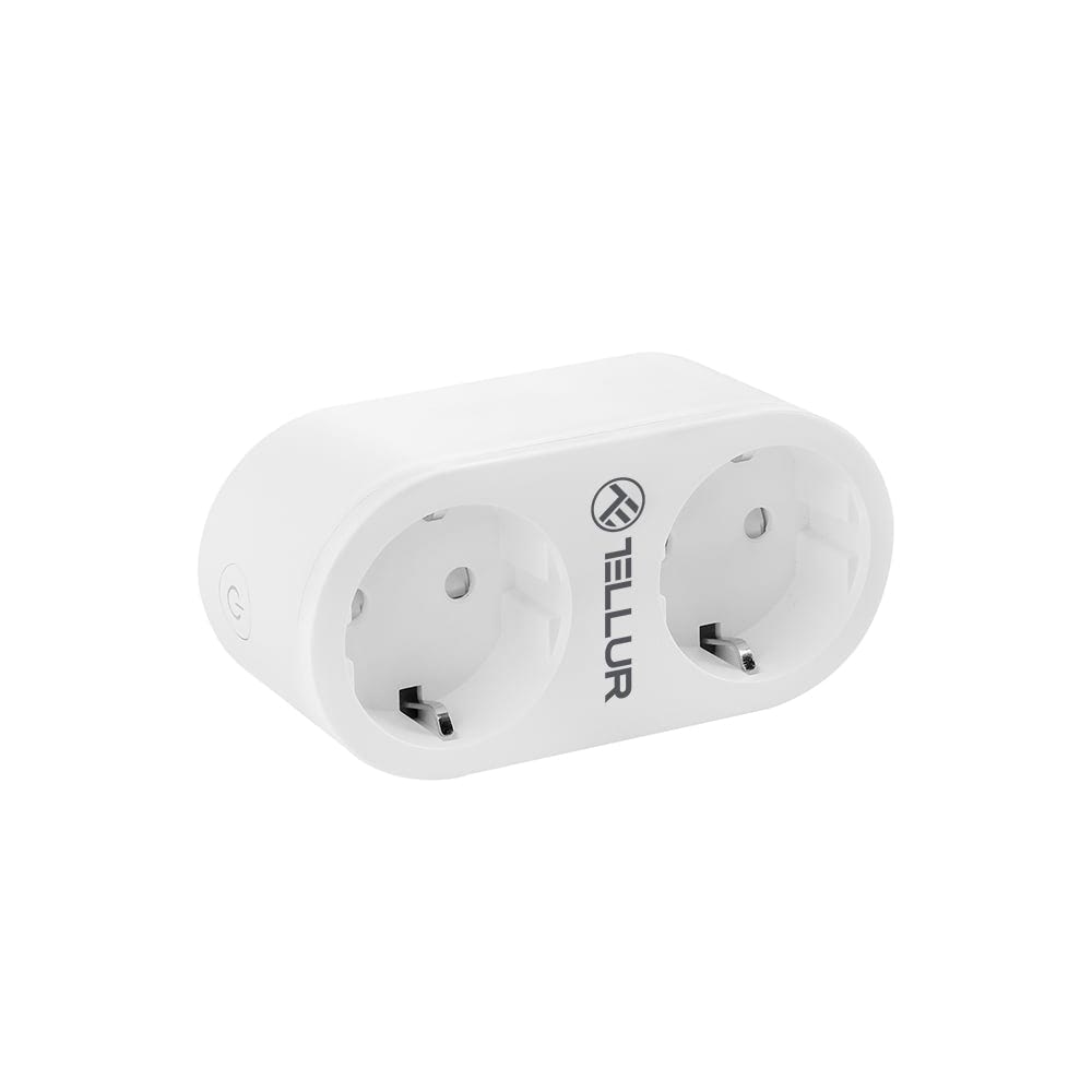 Priza Smart Tellur WiFi, 2 Porturi Schuko, 3680W, 16A, Monitorizarea Energiei, Alb - iSTYLE RO