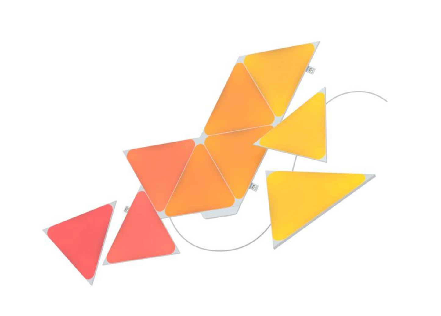Kit panouri luminoase LED modulare inteligente Nanoleaf Shapes Triangles Starter Kit, RGBW, Wi-FI, 720 lm, senzor muzica, 9 panouri - iSTYLE RO