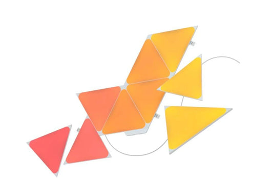 Kit panouri luminoase LED modulare inteligente Nanoleaf Shapes Triangles Starter Kit, RGBW, Wi-FI, 720 lm, senzor muzica, 9 panouri - iSTYLE RO