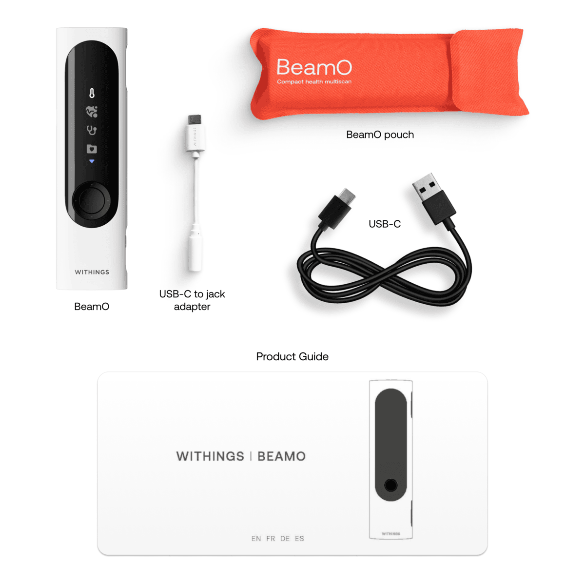 Withings Beam-O - Dispozitiv MultiScan 4 in 1 de evaluare a sanatatii (termometru, EKG, SPO2, stetoscop digital) - iSTYLE RO