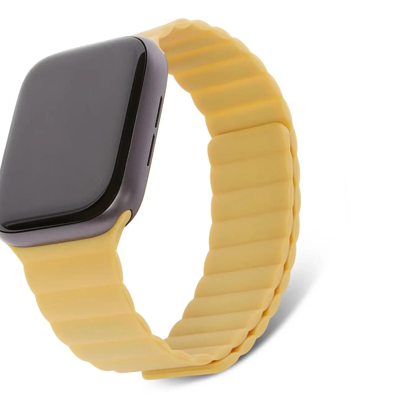 Curea magnetică DECODED pentru Apple Watch 42/44/45/49 MM, Silicon, Galben - iSTYLE RO