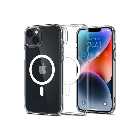 Husa de protectie Spigen Crystal Hybrid pentru iPhone 14, Alb Transparent - iSTYLE RO