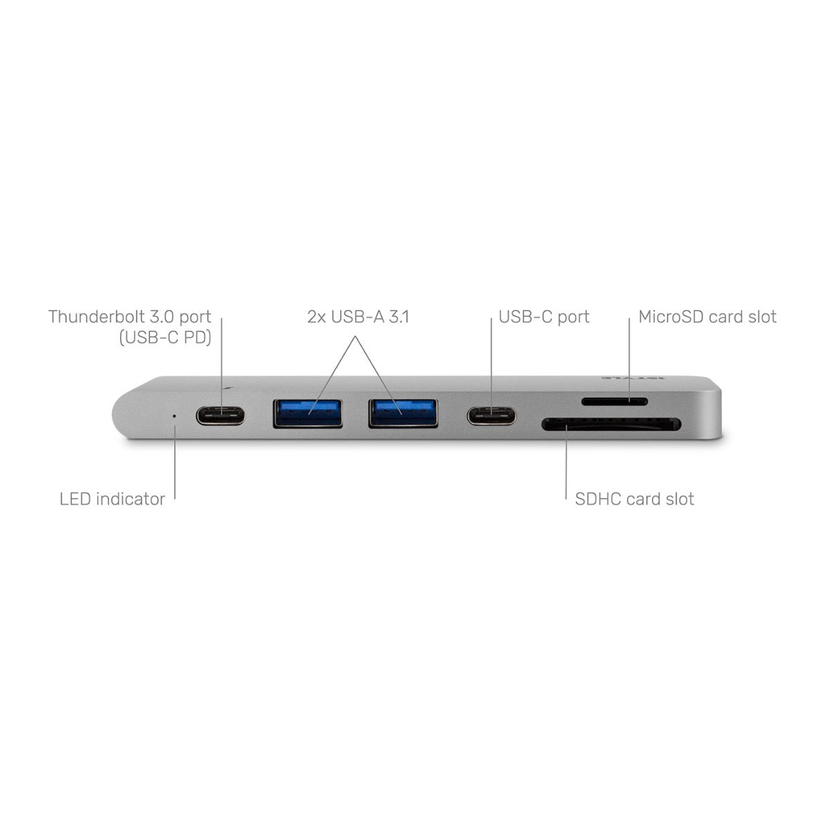 Adaptor iSTYLE USB Type-C PRO Hub Multi-Port, Silver - iSTYLE RO
