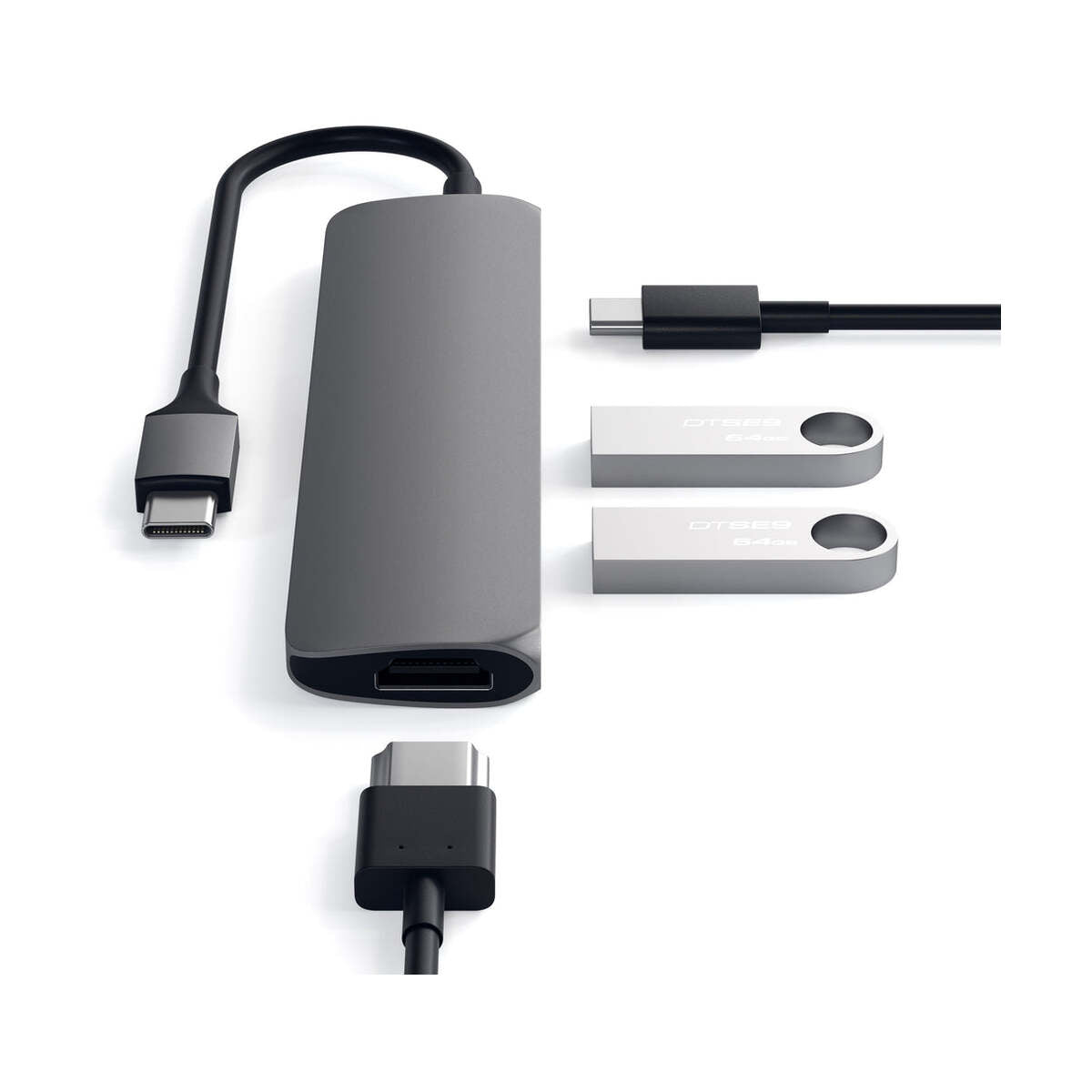 Adaptor Satechi Type-C MultiPort Adapter Slim (Space Gray) - iSTYLE RO