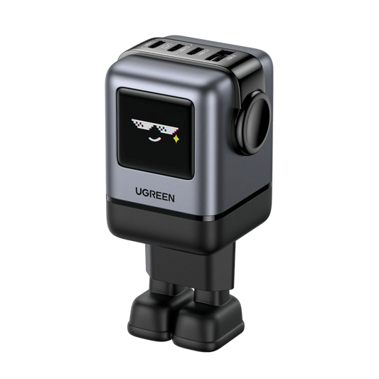 Adaptor priza UGREEN UNO, 100W GaN, Fast Charger, 1x USB-A, 3x USB-C, Negru Gri