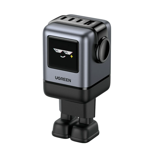 Adaptor priza UGREEN UNO, 100W GaN, Fast Charger, 1x USB-A, 3x USB-C, Negru Gri