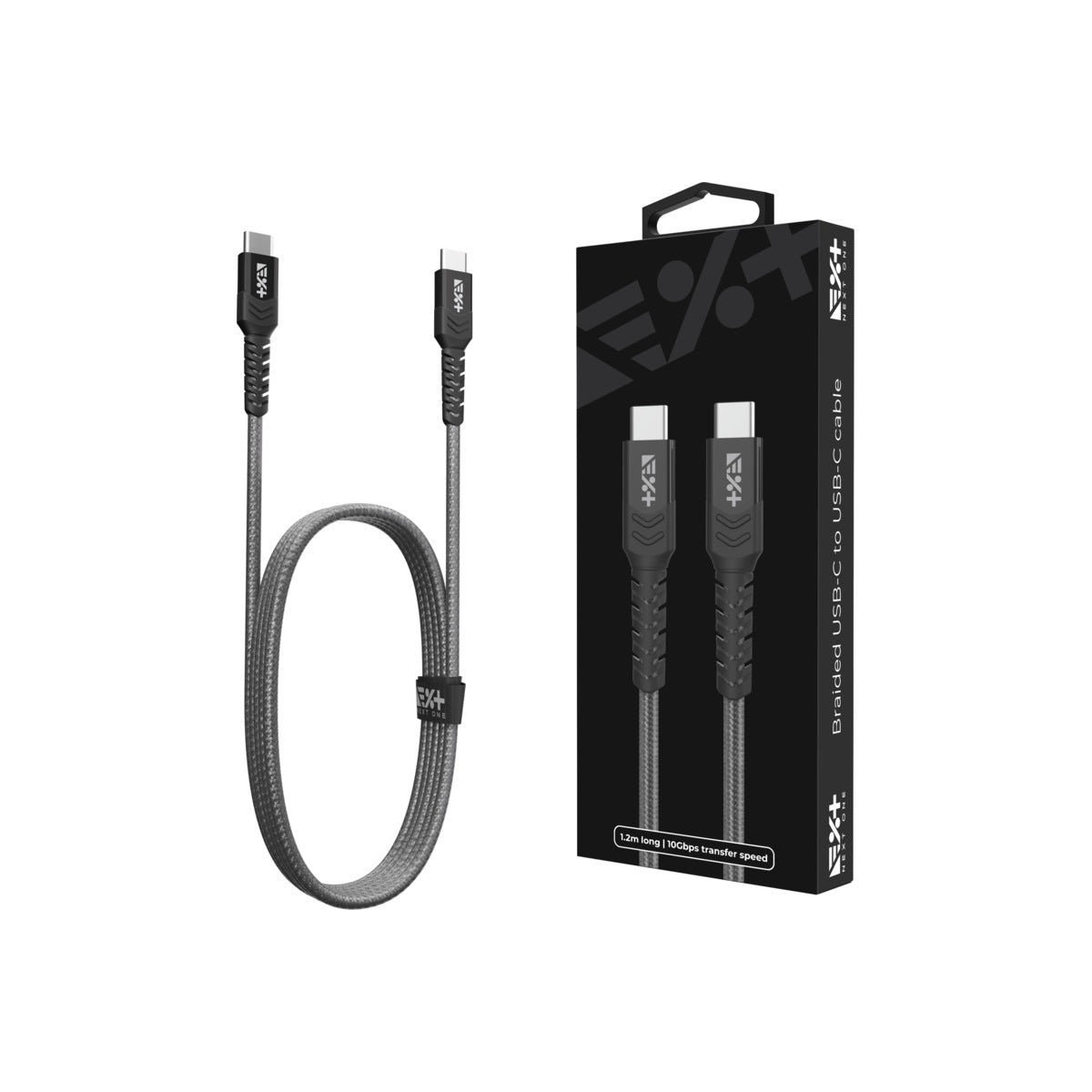 Cablu de date NEXT ONE Braided USB-C la USB-C, Space Grey - iSTYLE RO
