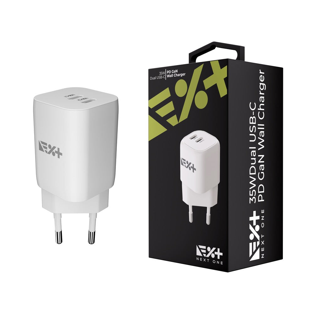 Adaptor priza NEXT ONE 35W DUAL USB-C GAN WALL - iSTYLE RO