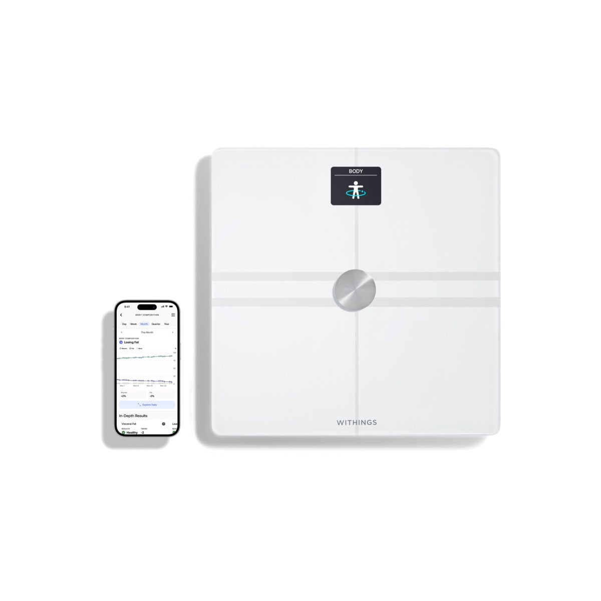 Cantar inteligent Withings Body Comp Complete Body Analysis, Wi-Fi, Alb - iSTYLE RO