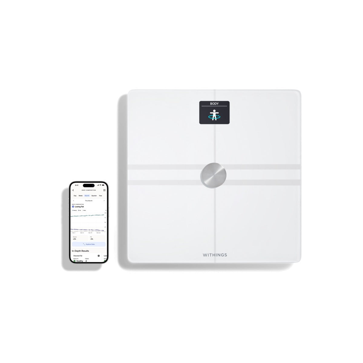 Cantar inteligent Withings Body Comp Complete Body Analysis, Wi-Fi, Alb - iSTYLE RO