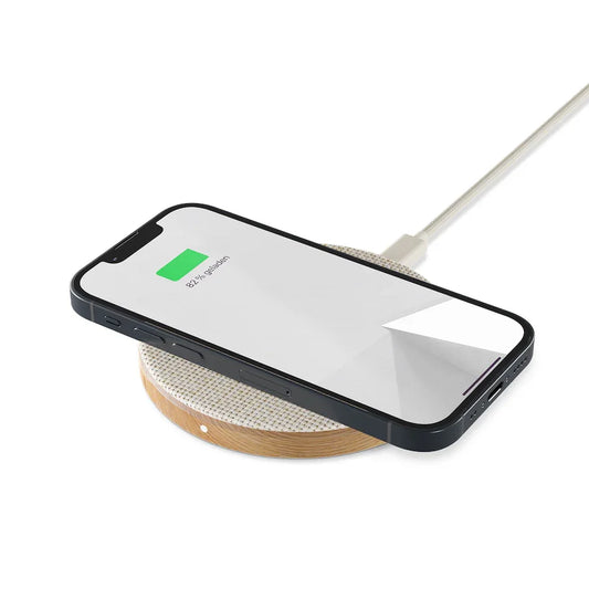 Statie de incarcare Woodcessories EcoPad Wireless, Oak/Fabric - iSTYLE RO
