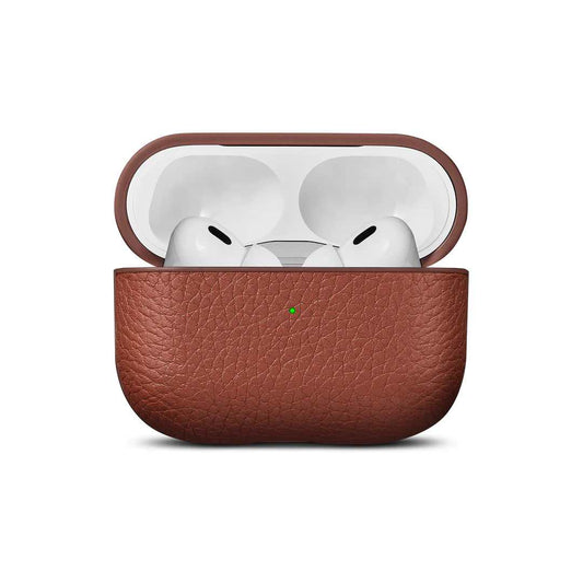 Husa de protectie Woolnut pentru AirPods Pro (gen.2), Piele, Cognac - iSTYLE RO
