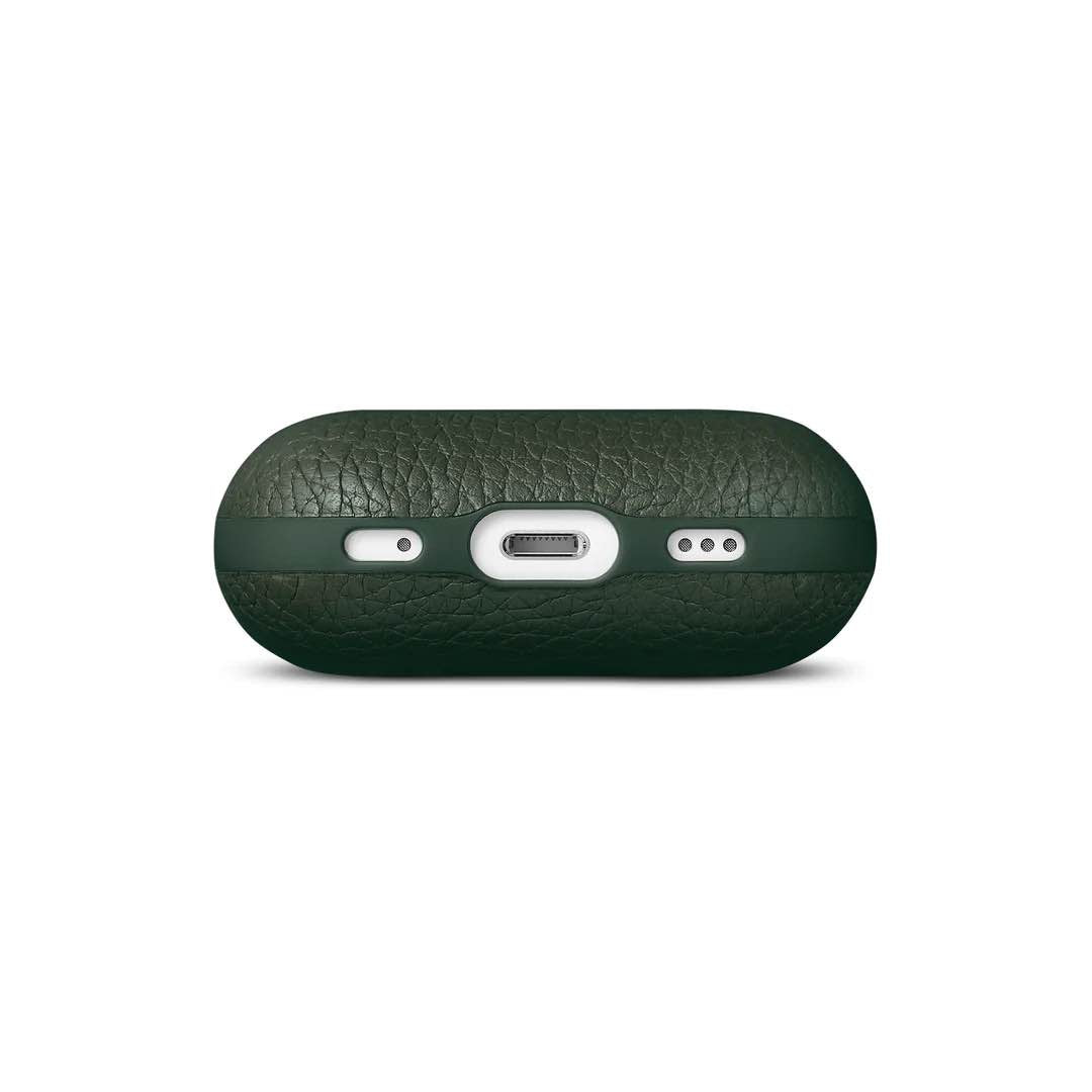 Husa de protectie Woolnut pentru AirPods Pro (gen.2), Piele, Verde - iSTYLE RO