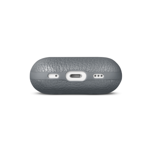 Husa de protectie Woolnut pentru AirPods Pro (gen.2), Piele, Gri - iSTYLE RO