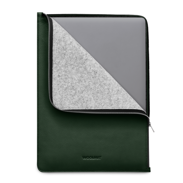Husa de protectie Woolnut Folio pentru MacBook Pro 16", Piele, Verde - iSTYLE RO