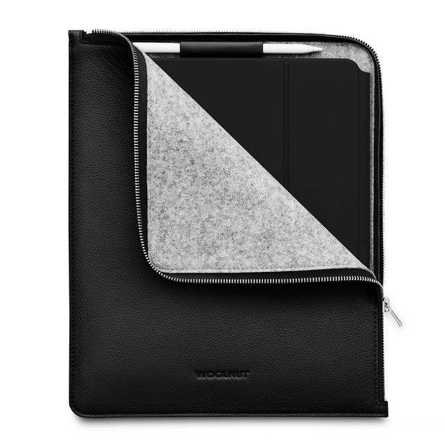 Husa de protectie Woolnut Folio pentru iPad Pro & Air 13", Piele, Negru - iSTYLE RO