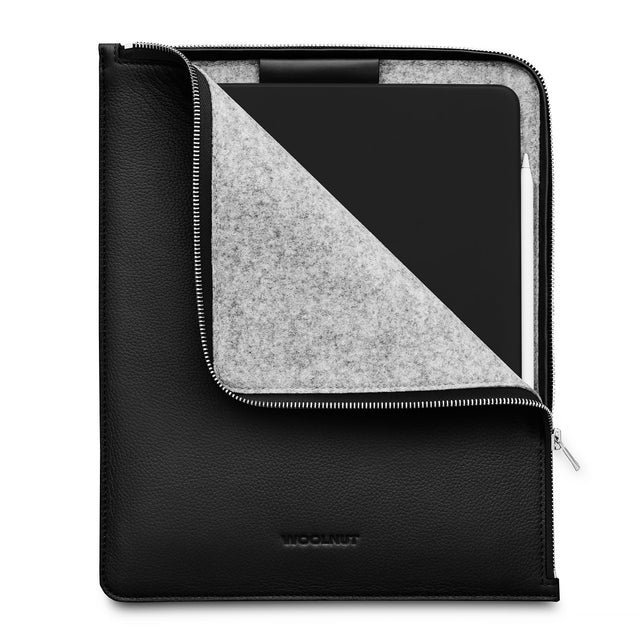 Husa de protectie Woolnut Folio pentru iPad Pro & Air 13", Piele, Negru - iSTYLE RO