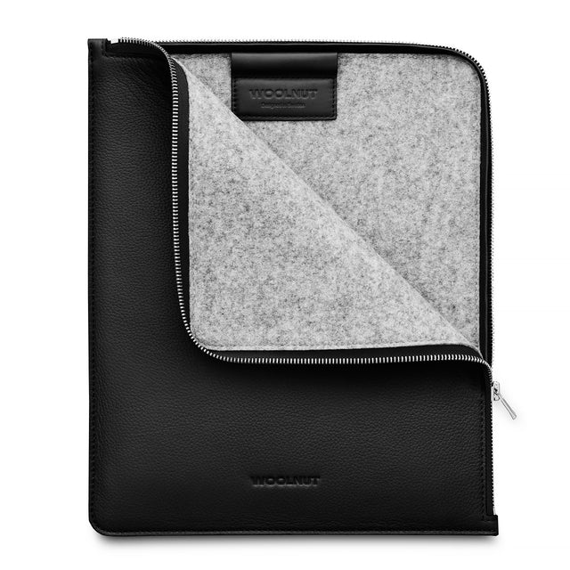 Husa de protectie Woolnut Folio pentru iPad Pro & Air 13", Piele, Negru - iSTYLE RO